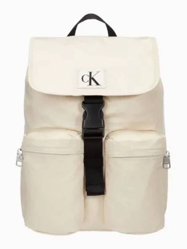 JEANS Women s Pink Beige CKJ City Nylon Two Pocket Flap Wrap Backpack DH3615 GTR - CALVIN KLEIN - BALAAN 2