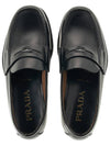 Brushed Leather Loafers Black - PRADA - BALAAN 7