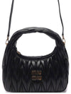 Wander Matelasse Nappa Leather Mini Hobo Tote Bag Black - MIU MIU - BALAAN 2