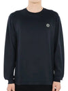 Cotton Jersey Slim Fit Long Sleeve T Shirt Navy Blue - STONE ISLAND - BALAAN 2