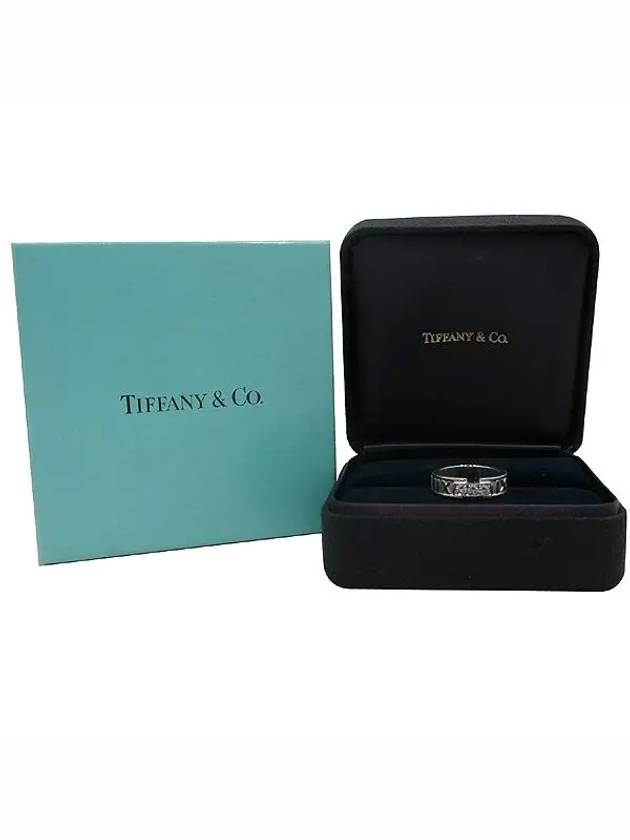 Tiffany 18K 750 white gold 3 point diamond atlas ring No 8 - TIFFANY & CO. - BALAAN 2