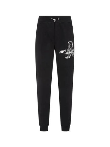 Men's Embossed Scorpion Drawstring Jogger Pants Black 271731 - PHILIPP PLEIN - BALAAN 1