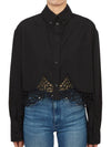 Macrame Crop Shirt Black - BURBERRY - BALAAN 4