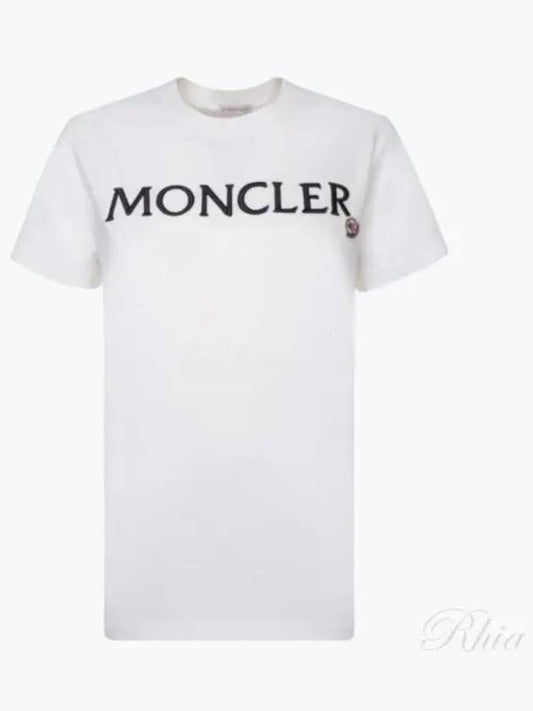 Embroidered logo short sleeve t shirt white - MONCLER - BALAAN 2