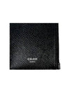 Essential Zipper Compact Grain Calfskin Card Wallet Black - CELINE - BALAAN 4