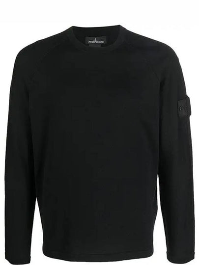 Wappen Patch Crew Neck Knit Top Black - STONE ISLAND - BALAAN 2