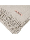 Logo Wool Fringe Scarf Oatmeal Melange - ACNE STUDIOS - BALAAN 4