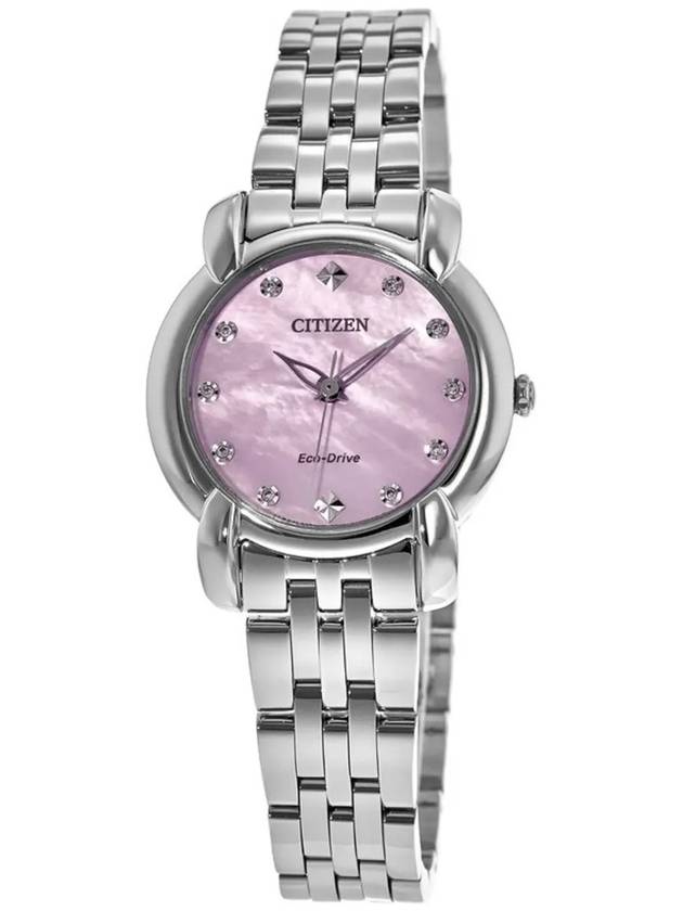 Diamond index dial pink motherofpearl motherofpearl steel watch women's watch - CITIZEN - BALAAN 4