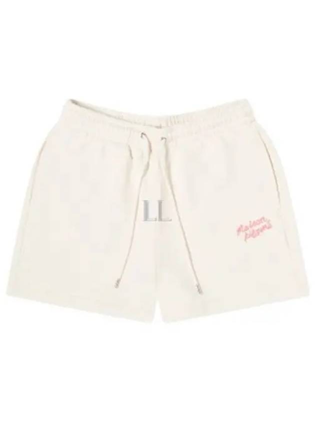 Handwriting Regular Jogger Shorts Beige - MAISON KITSUNE - BALAAN 2