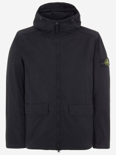 Batavia Garment Dyed Nylon Cotton Hooded Jacket Black - STONE ISLAND - BALAAN 2