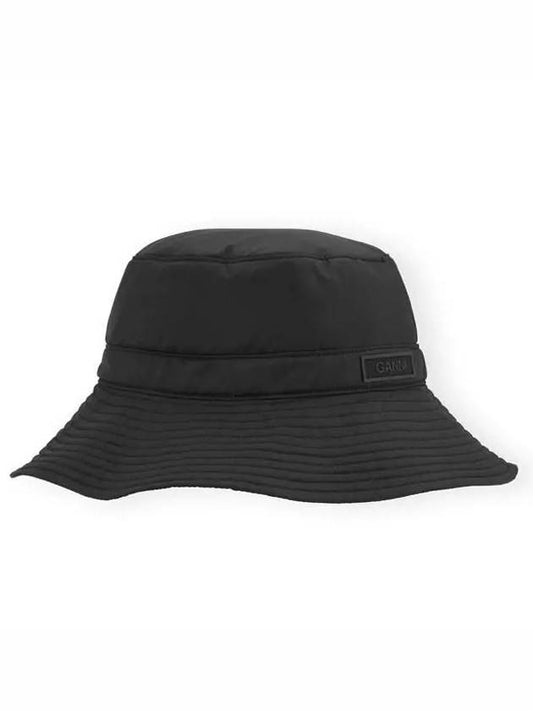 Tech Logo Patch Bucket Hat Black - GANNI - BALAAN 2