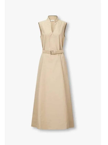 Women s Belted A Line Maxi Dress Beige - BRUNELLO CUCINELLI - BALAAN 1