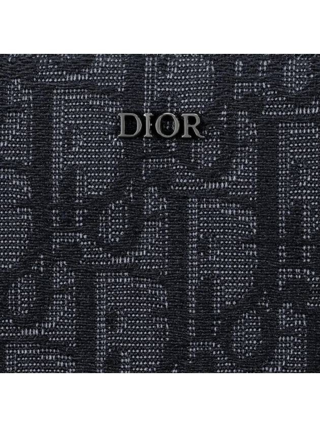 Oblique Jacquard Zipper Long Wallet Black - DIOR - BALAAN 5