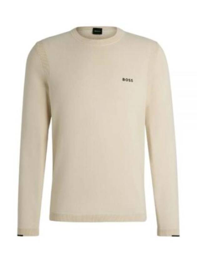 Green Ever Crew Neck Sweater 50498539 131 Logo Print Cotton Blend Regular Fit - HUGO BOSS - BALAAN 2