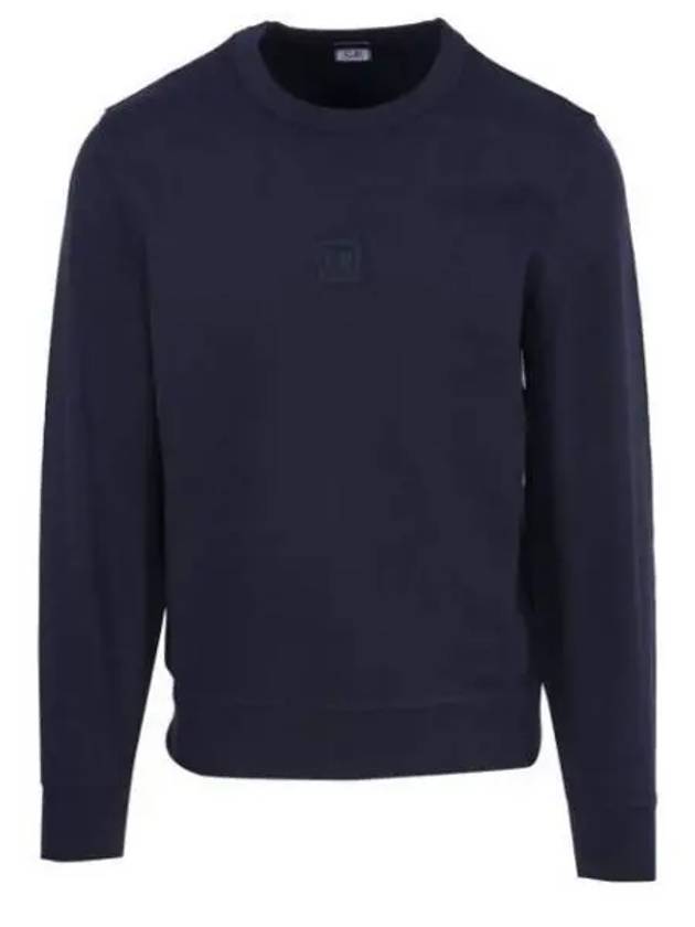 Metropolis Logo Badge Sweatshirt Navy - CP COMPANY - BALAAN 2