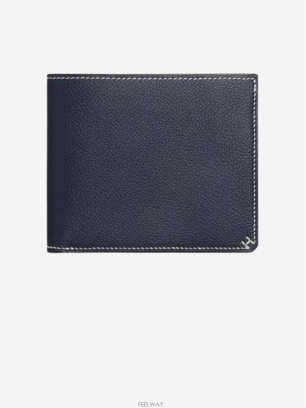 Lux You New Product H Cellier Compact Half Wallet B Engraving Evercolor Blue Nuit - HERMES - BALAAN 9