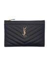 Monogram Small Leather Bill Pouch Bag Black - SAINT LAURENT - BALAAN 1