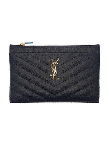 Monogram Small Leather Bill Pouch Bag Black - SAINT LAURENT - BALAAN 1