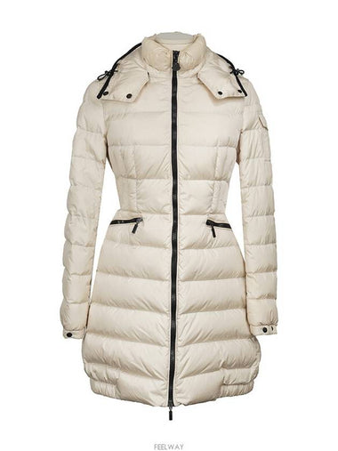 Moncler Charpal Hooded Long Down Jacket Ivory 1 74381 - MONCLER - BALAAN 1