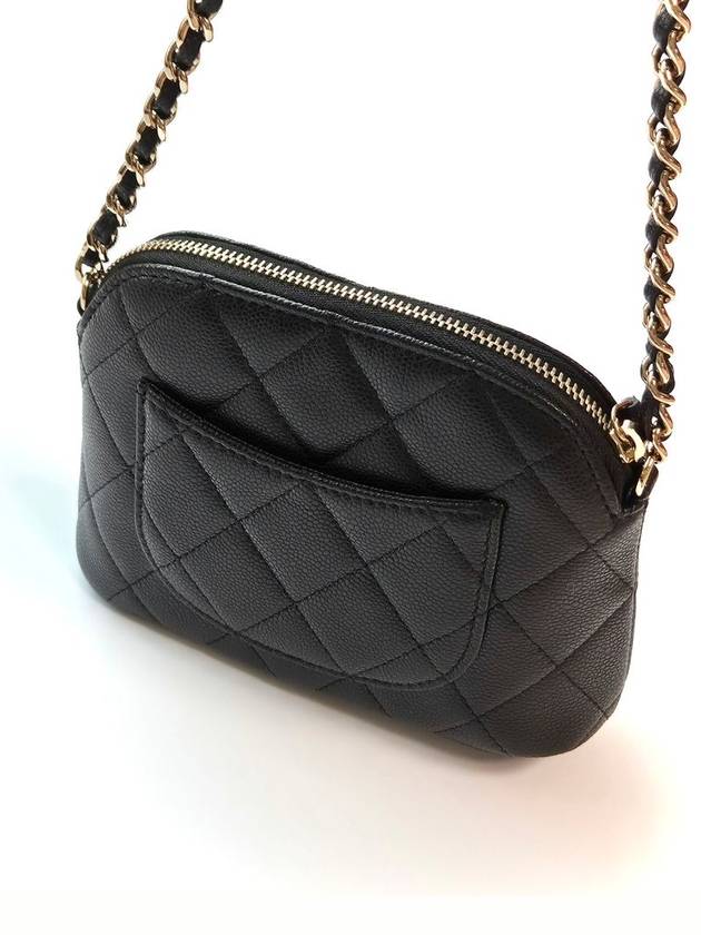 Classic Half Moon Caviar Mini Cross Bag Black - CHANEL - BALAAN 3