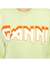 Isoli Logo Print Crew Neck Sweatshirt Green - GANNI - BALAAN 9