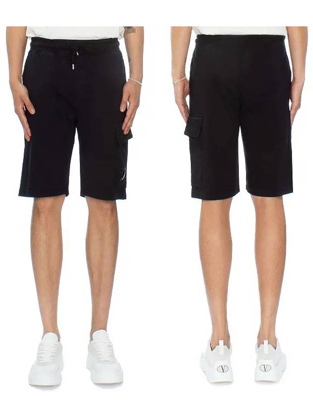 Light Fleece Utility Shorts Black - CP COMPANY - BALAAN 2