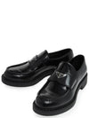 Chocolate Brushed Leather Loafers Black - PRADA - BALAAN 2