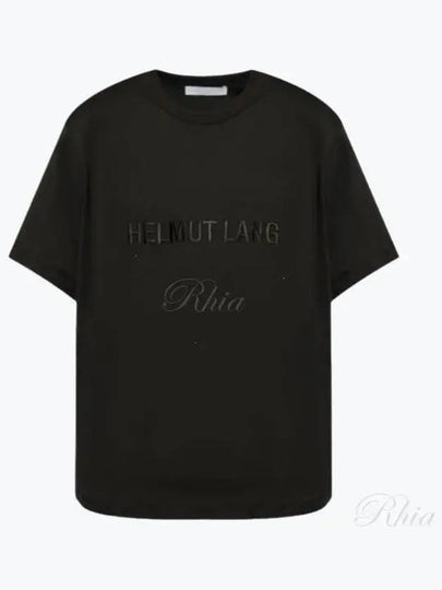 Embroidered Logo Short Sleeve T-Shirt Black - HELMUT LANG - BALAAN 2