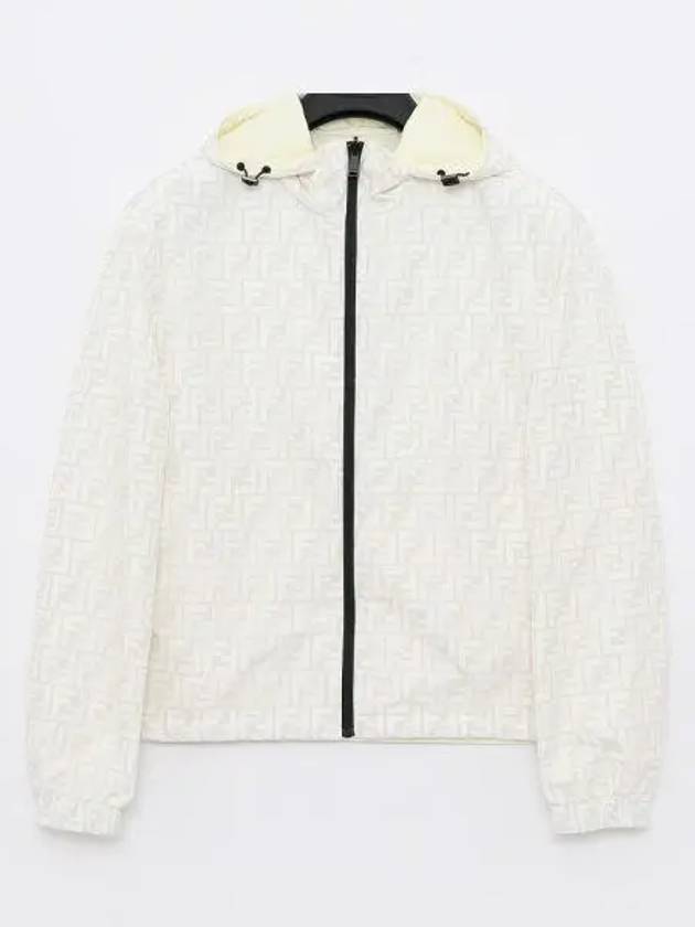 Men's Logo Pattern Reversible Windbreaker White - FENDI - BALAAN 2