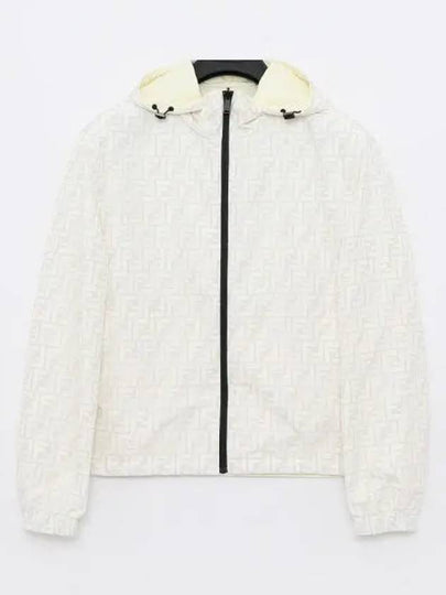 Men's Logo Pattern Reversible Windbreaker White - FENDI - BALAAN 2