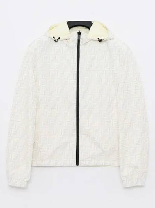 Men's Logo Pattern Reversible Windbreaker White - FENDI - BALAAN 2