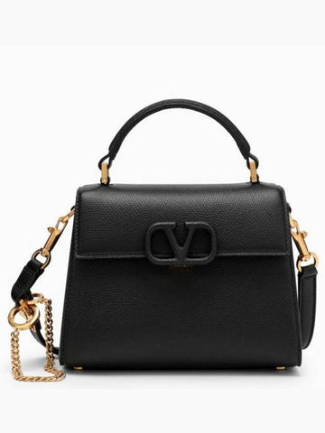 V Logo Tote Bag Black - VALENTINO - BALAAN 1