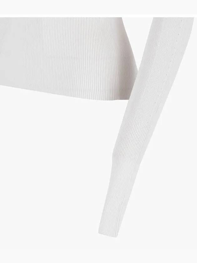 Le haut Pralu Logo Detail Cut-Out Viscose Knit Top White - JACQUEMUS - BALAAN 4