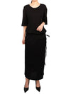 Belted Rib T-shirt Long Dress Black - LEMAIRE - BALAAN 5