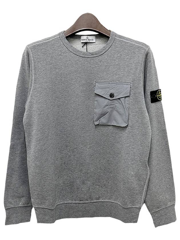 Kids Logo Patch Pocket Sweatshirt 14 Melange Gray 781660240 V0M64 - STONE ISLAND - BALAAN 1