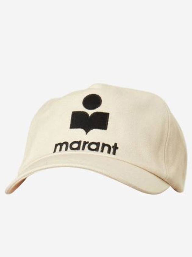 Isabel Marant Women's Tyrone Logo Cap Ecru Black CQ001XFB A3C05A ECBK - ISABEL MARANT ETOILE - BALAAN 1