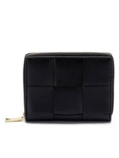 Intrecciato Zip Around Half Wallet Black - BOTTEGA VENETA - BALAAN 2