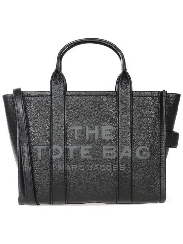 Logo Medium Leather Tote Bag Black - MARC JACOBS - BALAAN 1