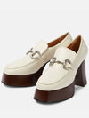 Horsebit Leather Platform Loafers White - GUCCI - BALAAN 5