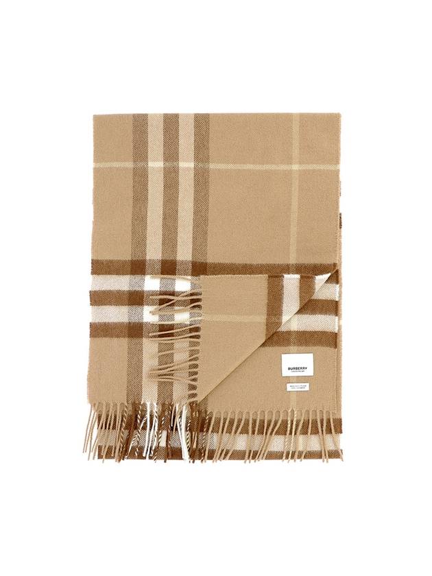 Classic Check Cashmere Scarf Mid Camel - BURBERRY - BALAAN 3