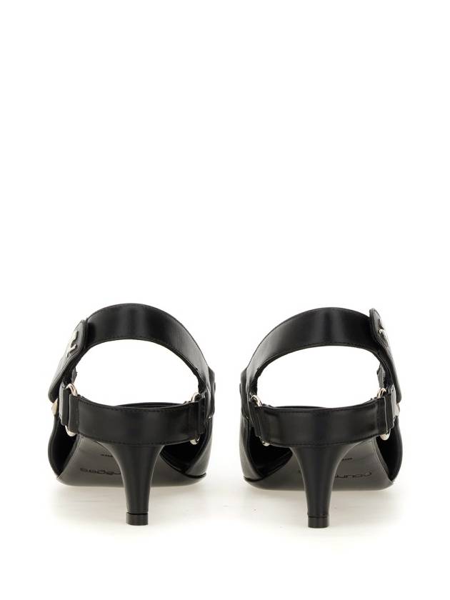 Racer Leather Slingback Heel Black - COURREGES - BALAAN 5