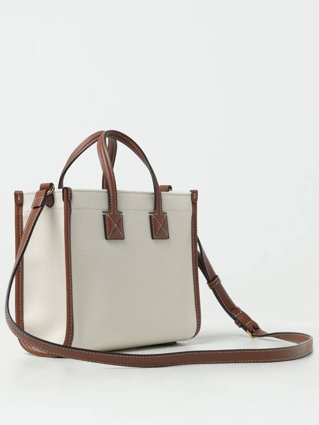 Mini Two-Tone Canvas and Leather Freya Tote Bag Natural Tan - BURBERRY - BALAAN 3