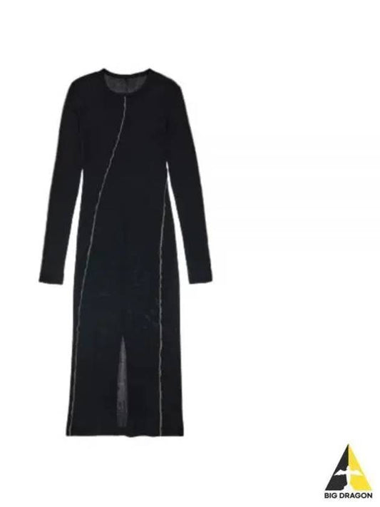 Women's Twist Knit Long Dress Black - HELMUT LANG - BALAAN 2