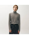 Wool Silky Roll Neck T Shirt Melange Gray - NOIRER - BALAAN 2