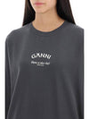 Logo Print Oversized Sweatshirt Grey - GANNI - BALAAN 5