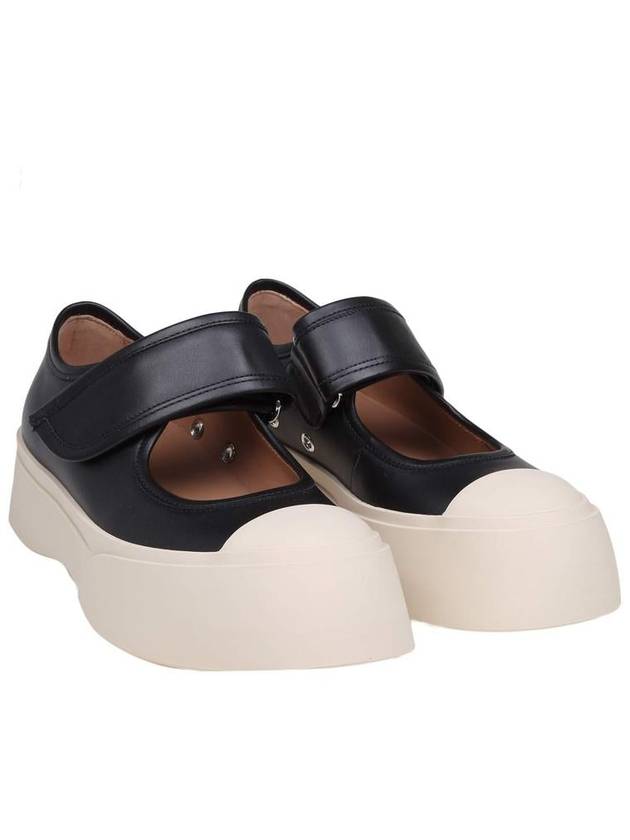 Nappa Leather Mary Jane Low Top Sneakers Black - MARNI - BALAAN 3