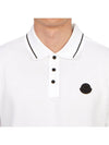 Men's Logo Patch Cotton Short Sleeve Polo Shirt Optical White - MONCLER - BALAAN 6