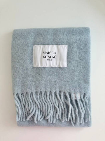 Alpaca Scarf LW06206WA0022 Gray Dawn Blue - MAISON KITSUNE - BALAAN 1