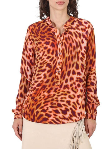 Stella McCartney Leopard Printed Silk Crepe De Chine Shirt, Brand Size 36 (US Size 2) - STELLA MCCARTNEY - BALAAN 1