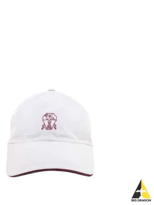 Embroidered Logo Curved Peak Ball Cap White - BRUNELLO CUCINELLI - BALAAN 2